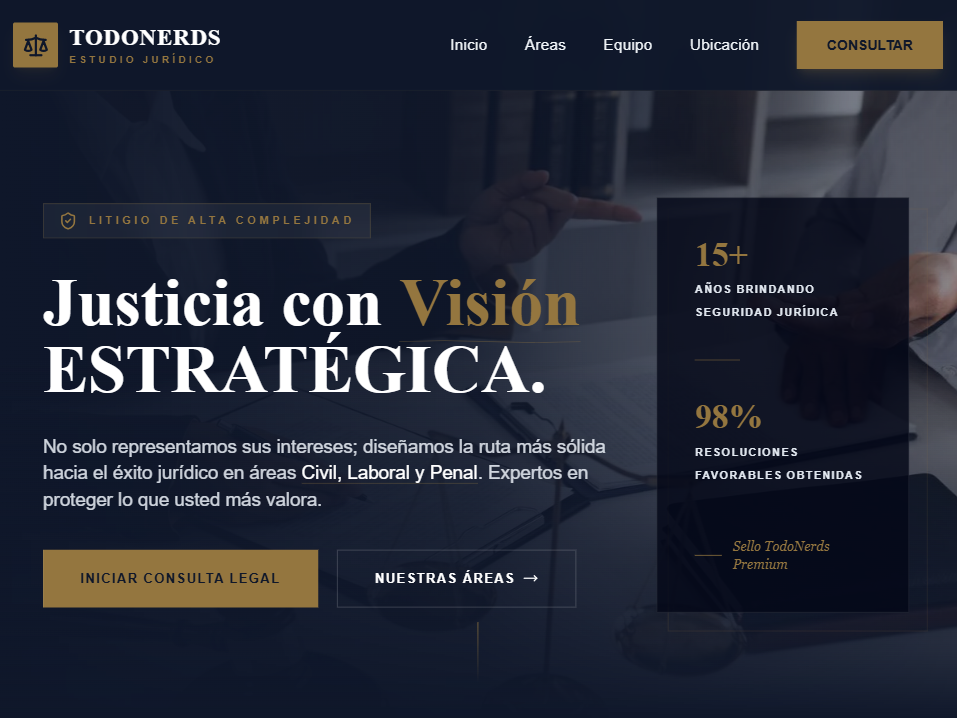 Mockup de Estudio Legal Pro