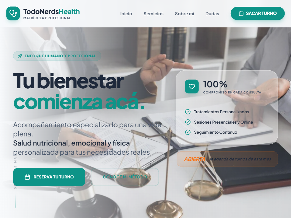 Mockup de Consultorio Vital